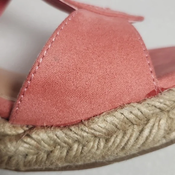 Coral Wedge Sandals Just Fab "Karsey" New In Box size 8 Rope Heel - Picture 12 of 15